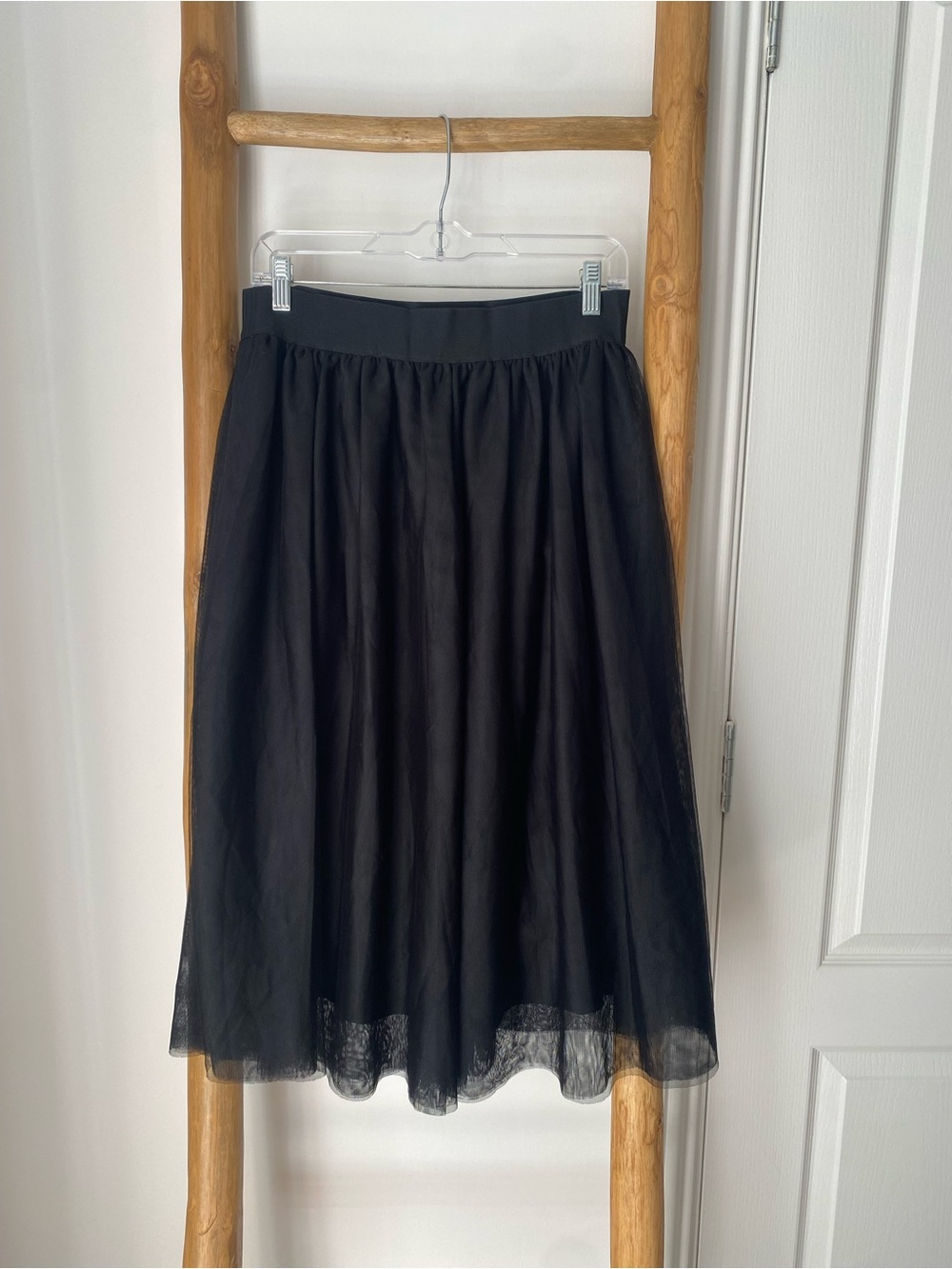 NWT Agnes & Dora Tulle Mesh Skirt Elastic Waist Black Size L Whimsical Fairycore